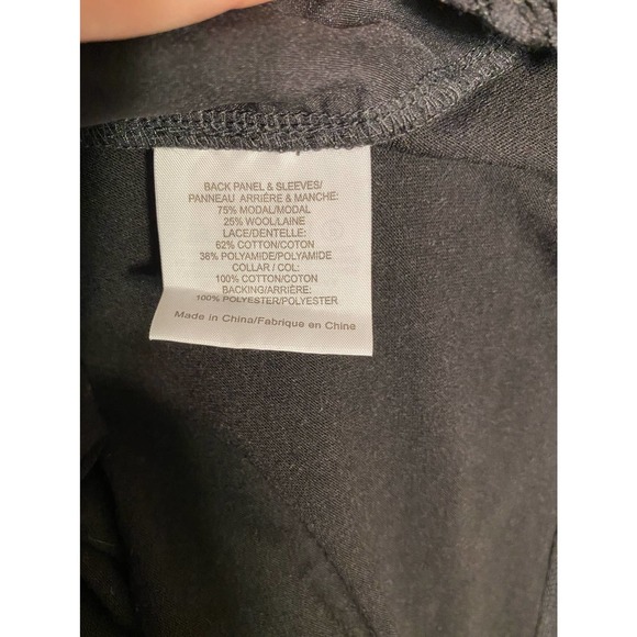 TORY BURCH Black Gabriella Lace Blouse Long Sleeve zip back Size Small - Picture 9 of 9